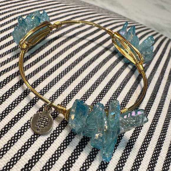Bourbon and Bowties Jewelry - Bourbon and Bowties Bracelet Gold Size L Light Clear turquoise color Stone.